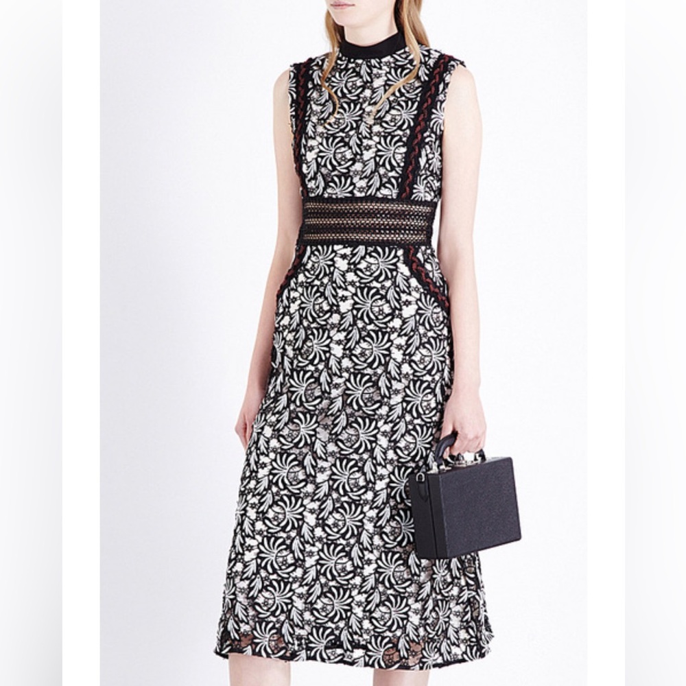 Self Portrait Guipure Lace Midi Dress